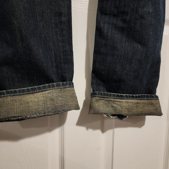 True Religion Men's Denim Blue Jeans Size 36 Slim 100% Cotton Distressed Ripped - Picture 8 of 15